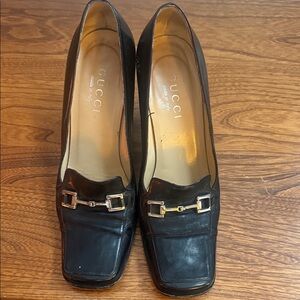 Vintage Gucci Women's Black Leather Heels